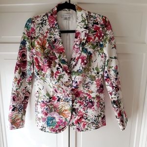 Liz Claiborne Pink and White Floral Blazer